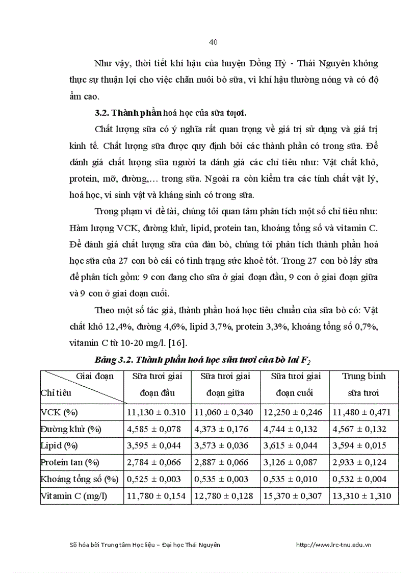 image for page Nghiên cứu thành phần hóa sinh sữa của bò lai f2 lai f1 x holstein friesian nuôi tại đồng hỷ thái nguyên