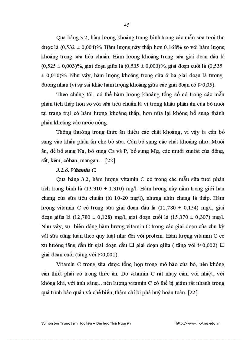 image for page Nghiên cứu thành phần hóa sinh sữa của bò lai f2 lai f1 x holstein friesian nuôi tại đồng hỷ thái nguyên