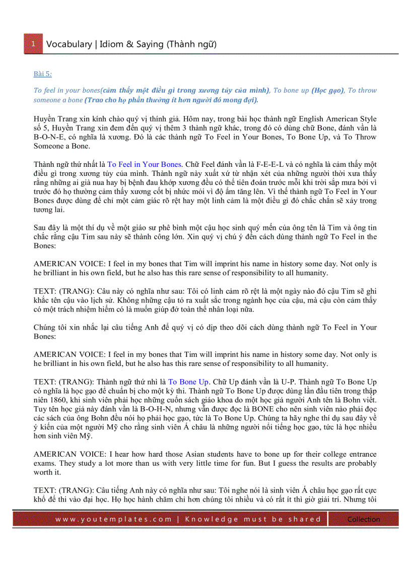 image for page American English Style Thành ngữ Tiếng Anh Mỹ bài 5