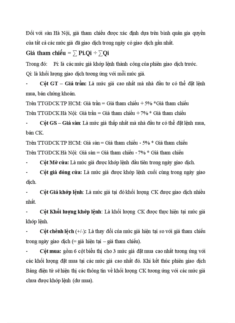image for page Cách đọc và sử dụng những thông tin trên bảng điện tử giao dịch