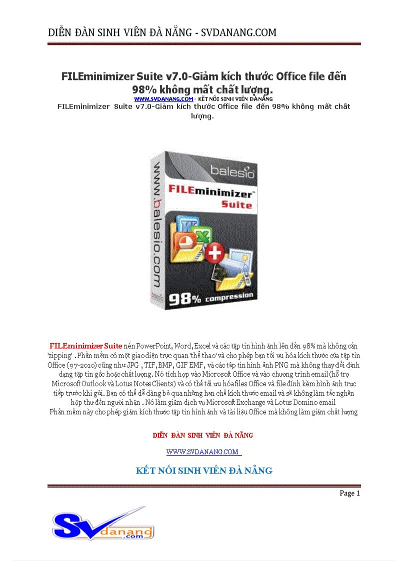 image for page FILEminimizer Suite v7 0