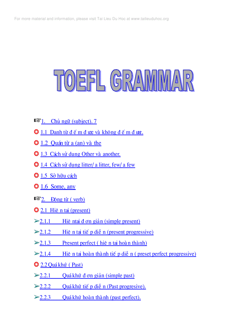 image for page Toefl Grammar