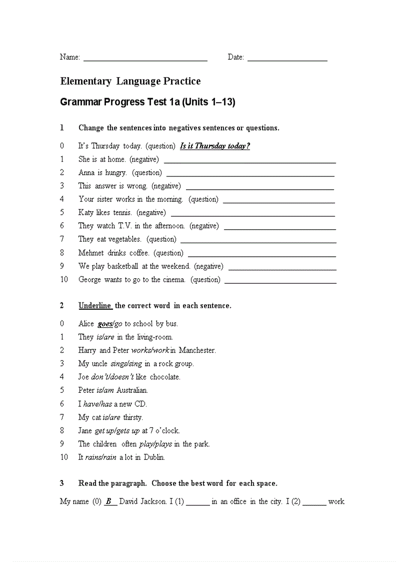 image for page Elementary Language Practice