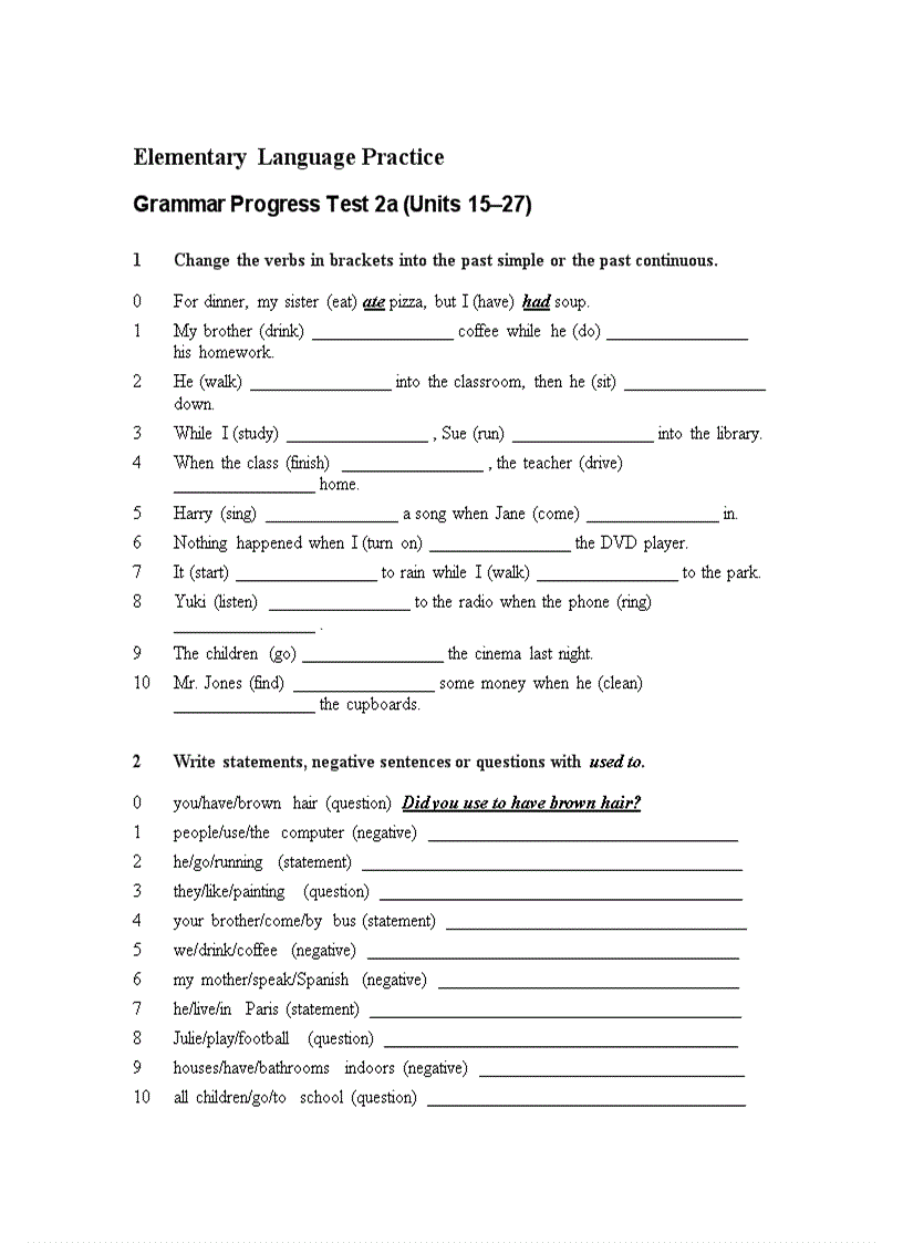 image for page Elementary Language Practice