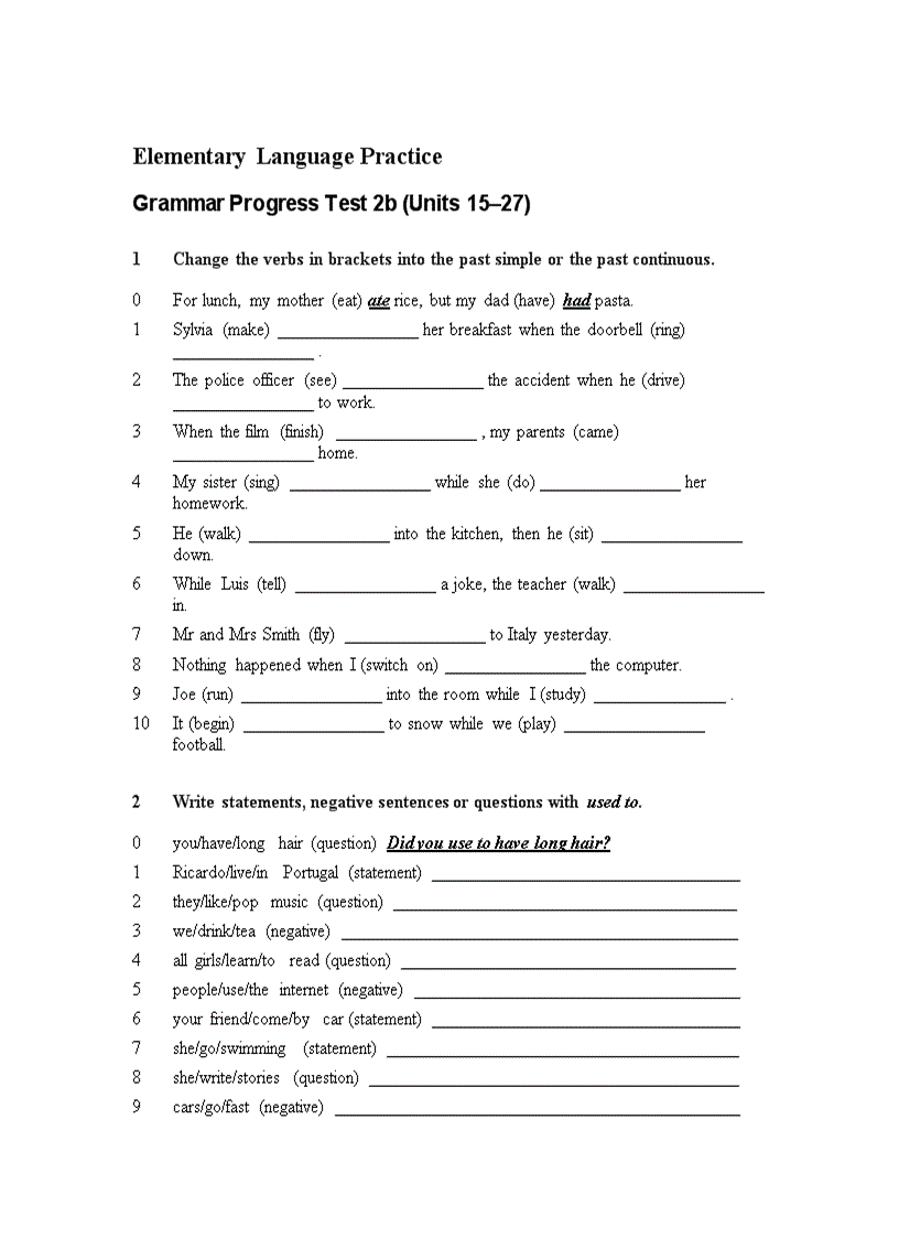 image for page Elementary Language Practice