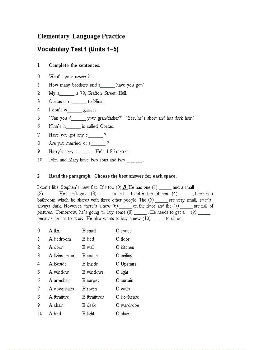 image for page Elementary Language Practice