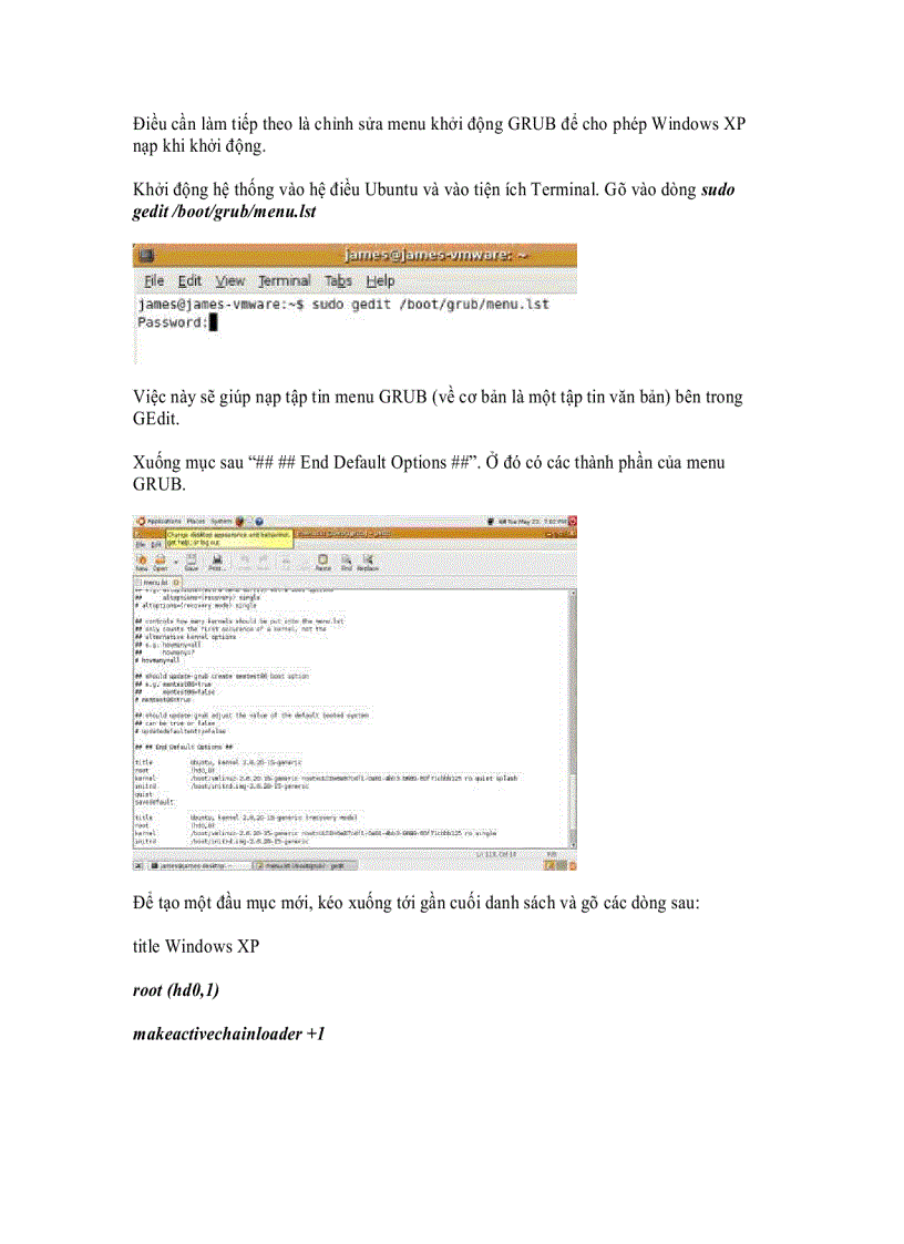 Cài đặt lại GRUB vào Master Boot Record