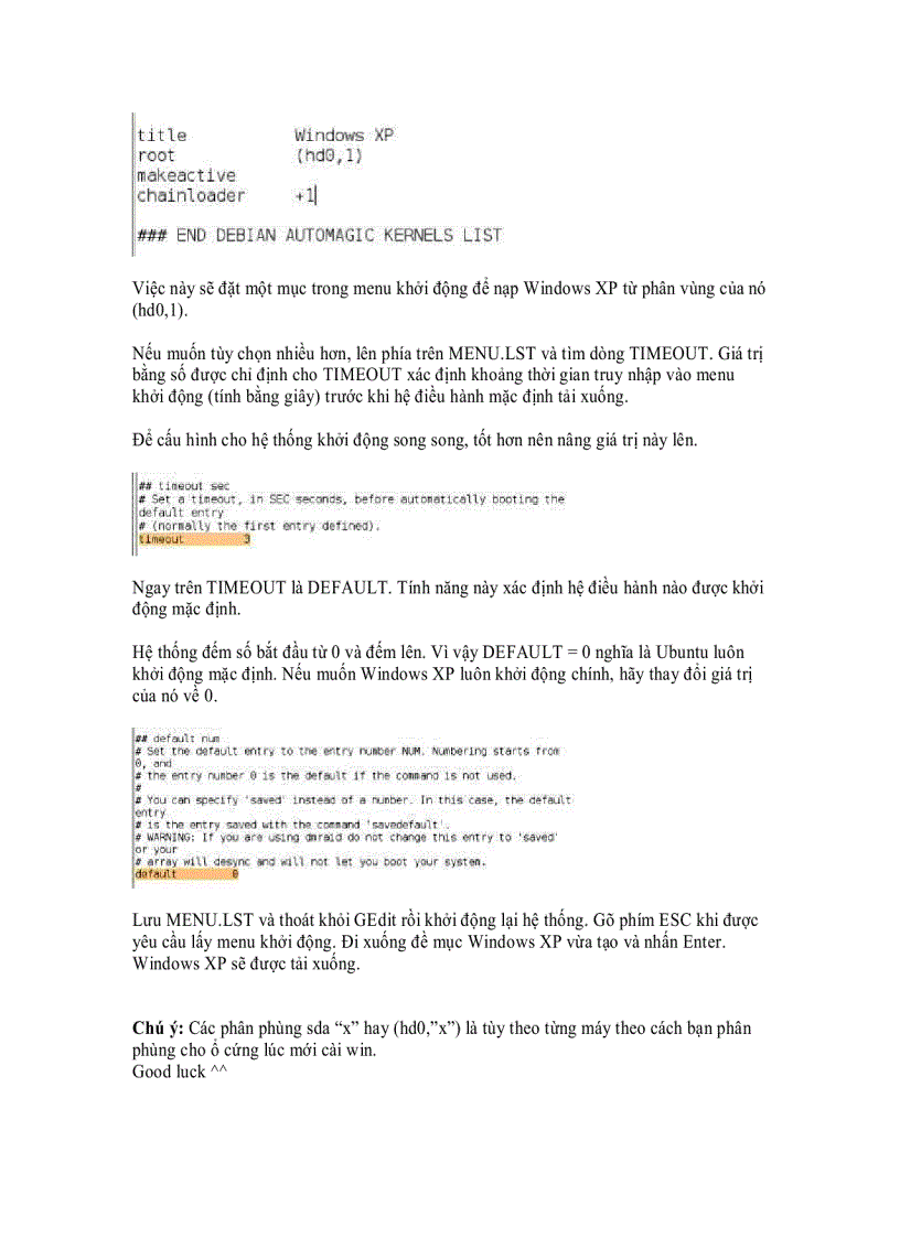 image for page Cài đặt lại GRUB vào Master Boot Record