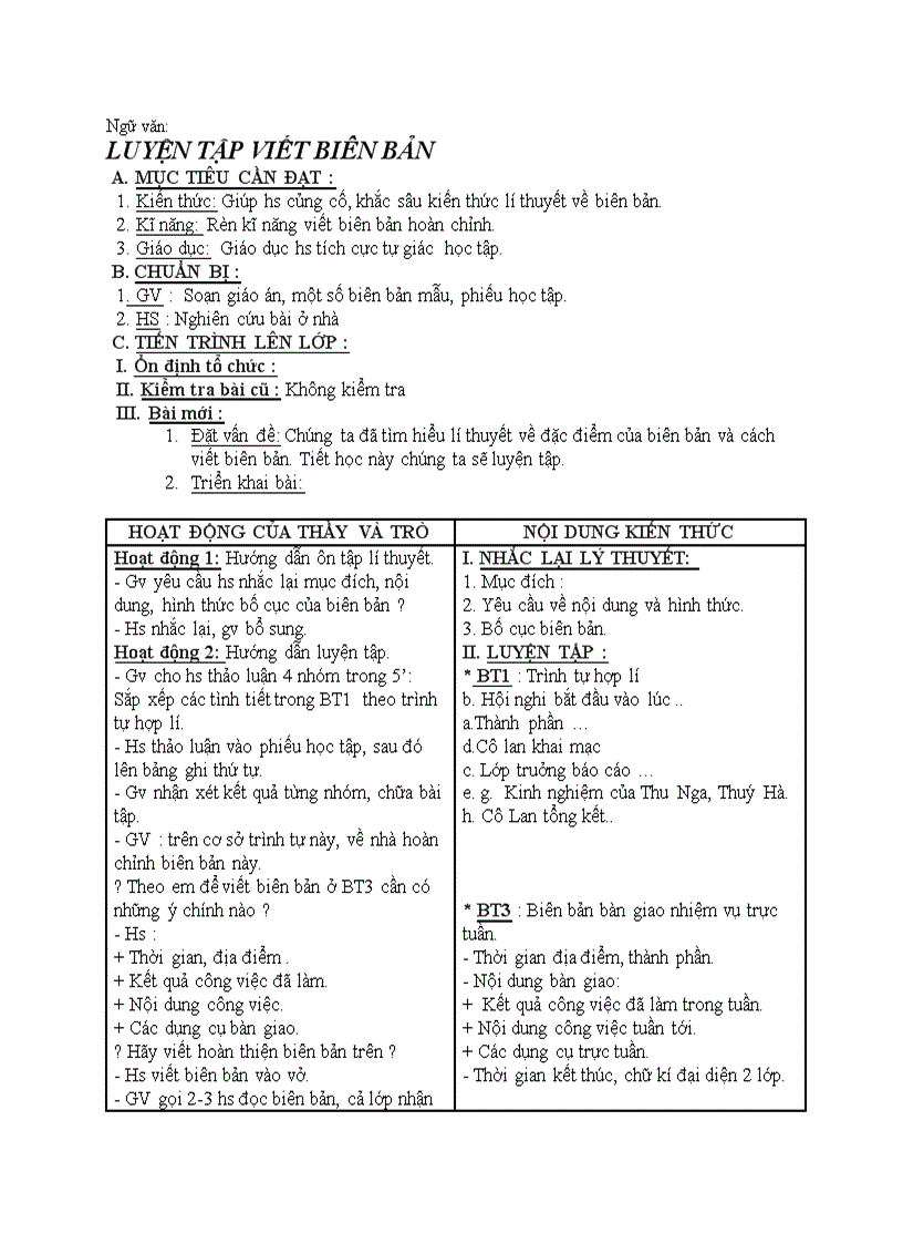 image for page Ngữ văn LUYỆN TẬP VIẾT BIÊN BẢN