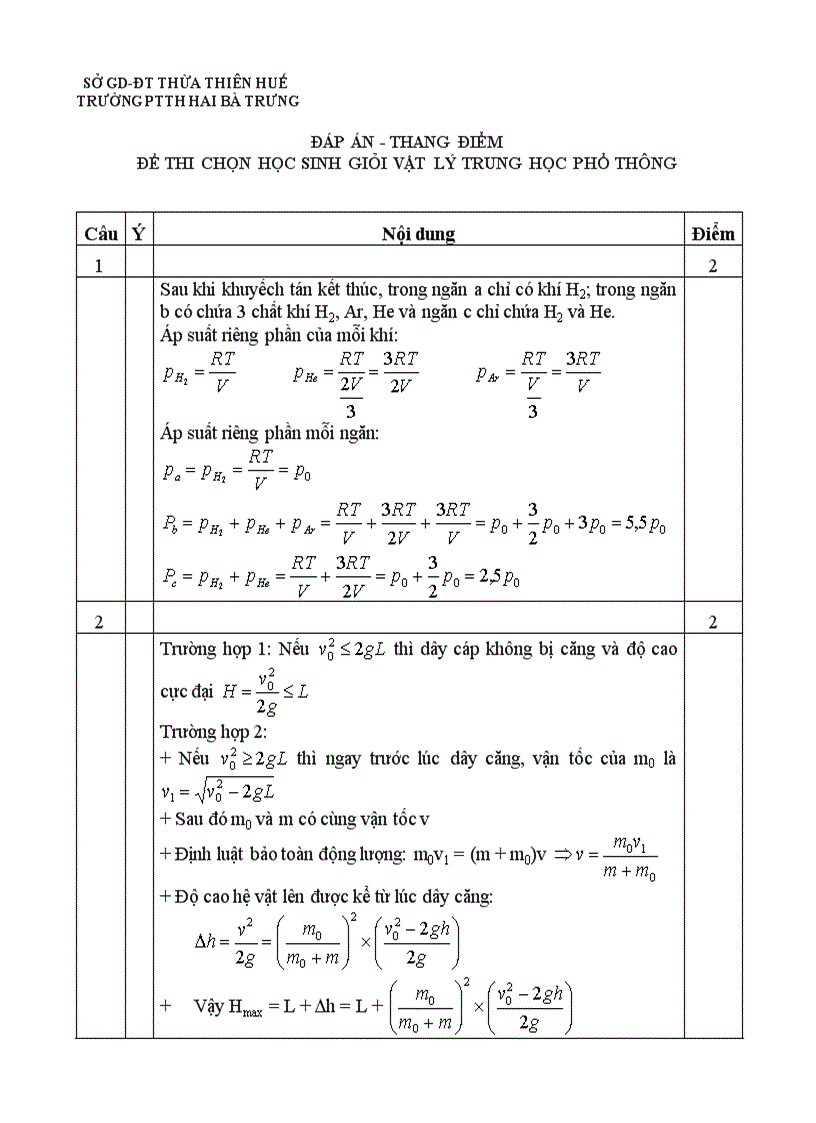 image for page Đề thi HSG môn Vật lý 12 THPT Hai Bà Trưng Huế 2006