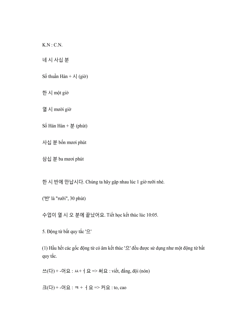 image for page Một số cấu trúc câu Tiếng Hàn