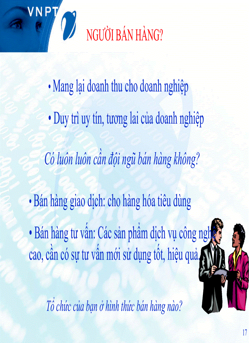 image for page Bài giảng Kỹ năng giao tiếp bán hàng cho các VTT khu vực phía Bắc