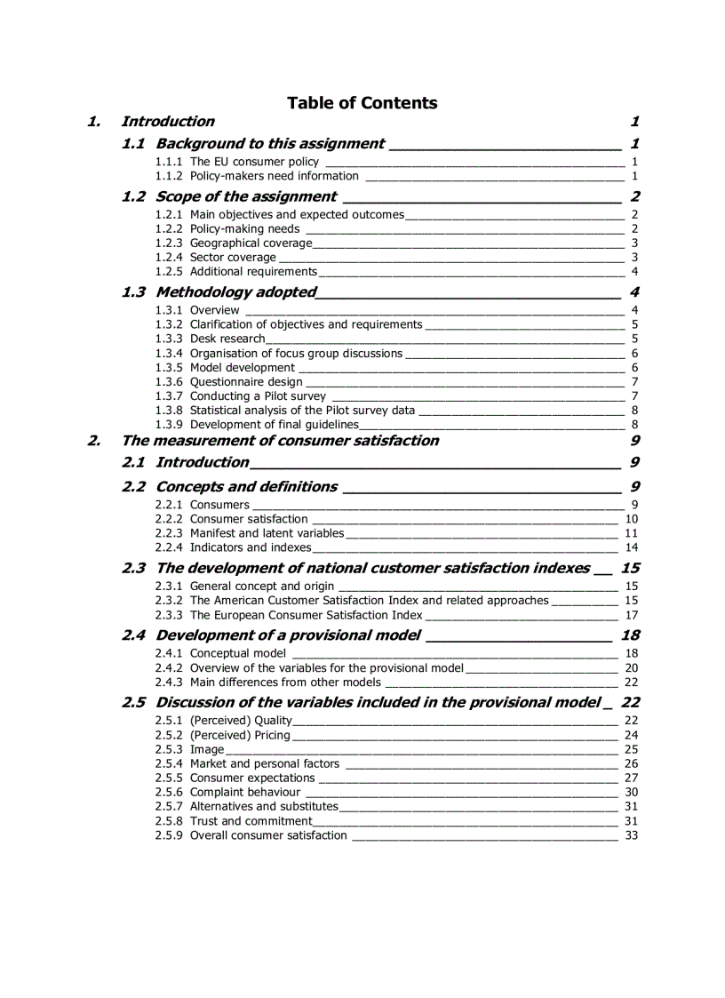 image for page Development of indicators on consumer satisfaction and Pilot survey