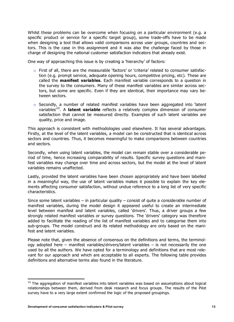 image for page Development of indicators on consumer satisfaction and Pilot survey