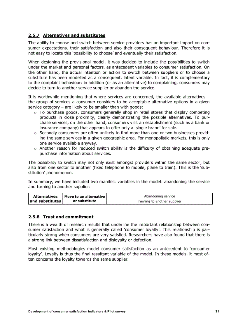 image for page Development of indicators on consumer satisfaction and Pilot survey