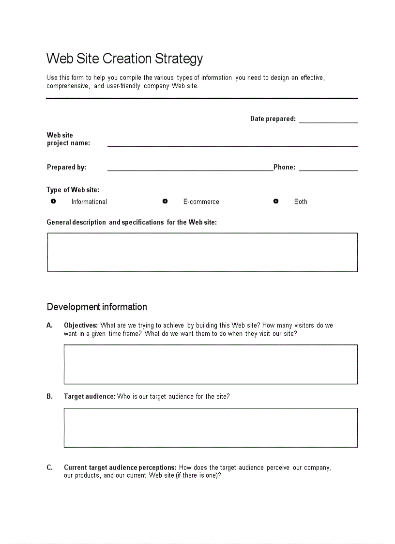 image for page Web site creation strategy chiến lược khởi tạo website