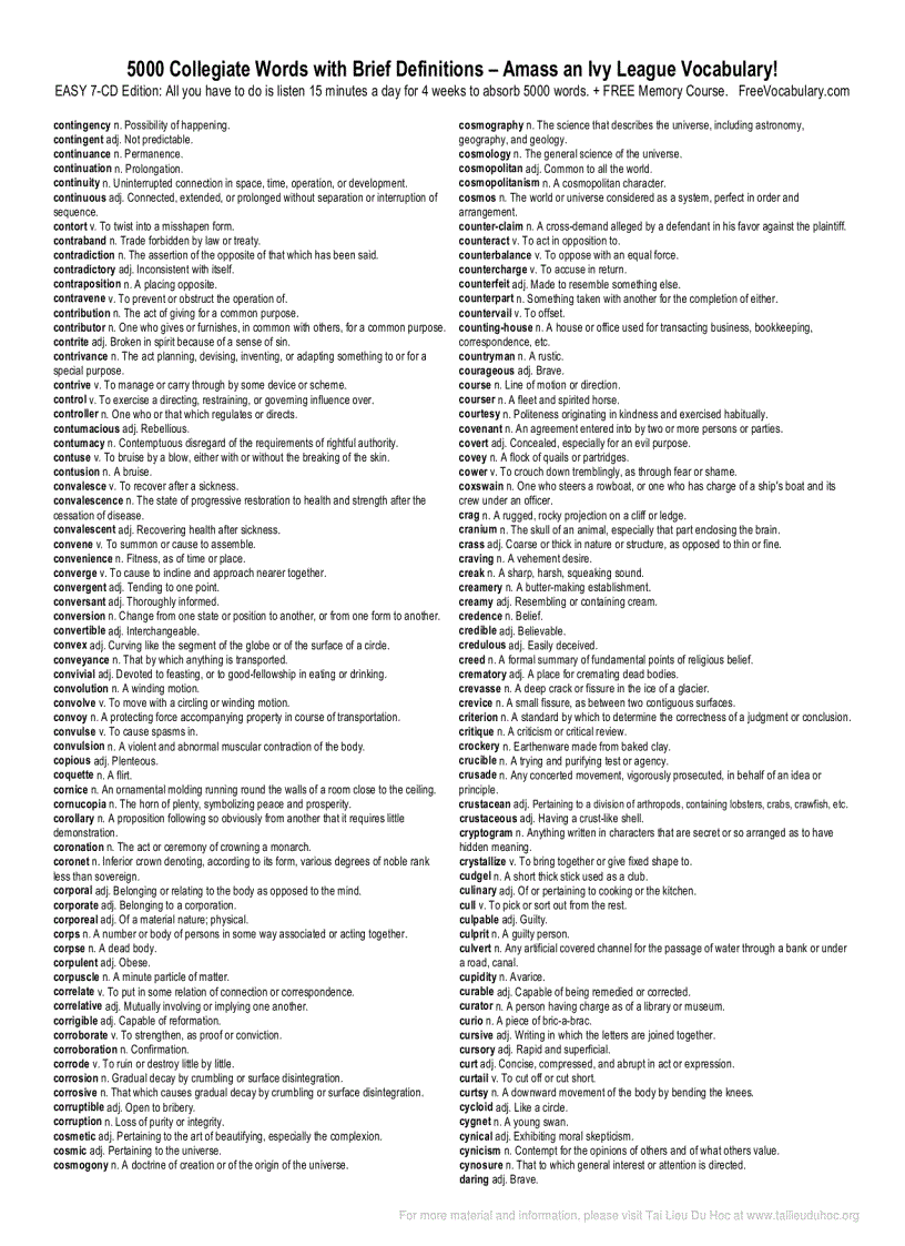 image for page 5000 Collegiate words