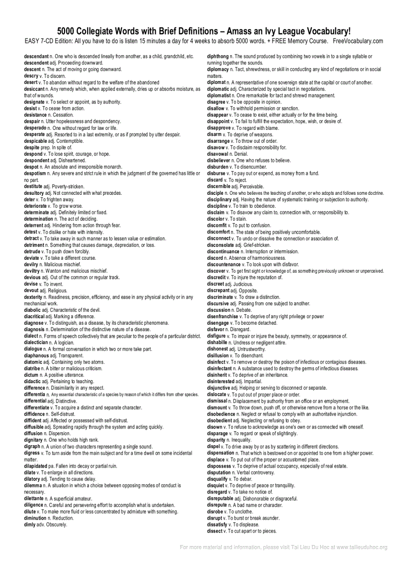 image for page 5000 Collegiate words