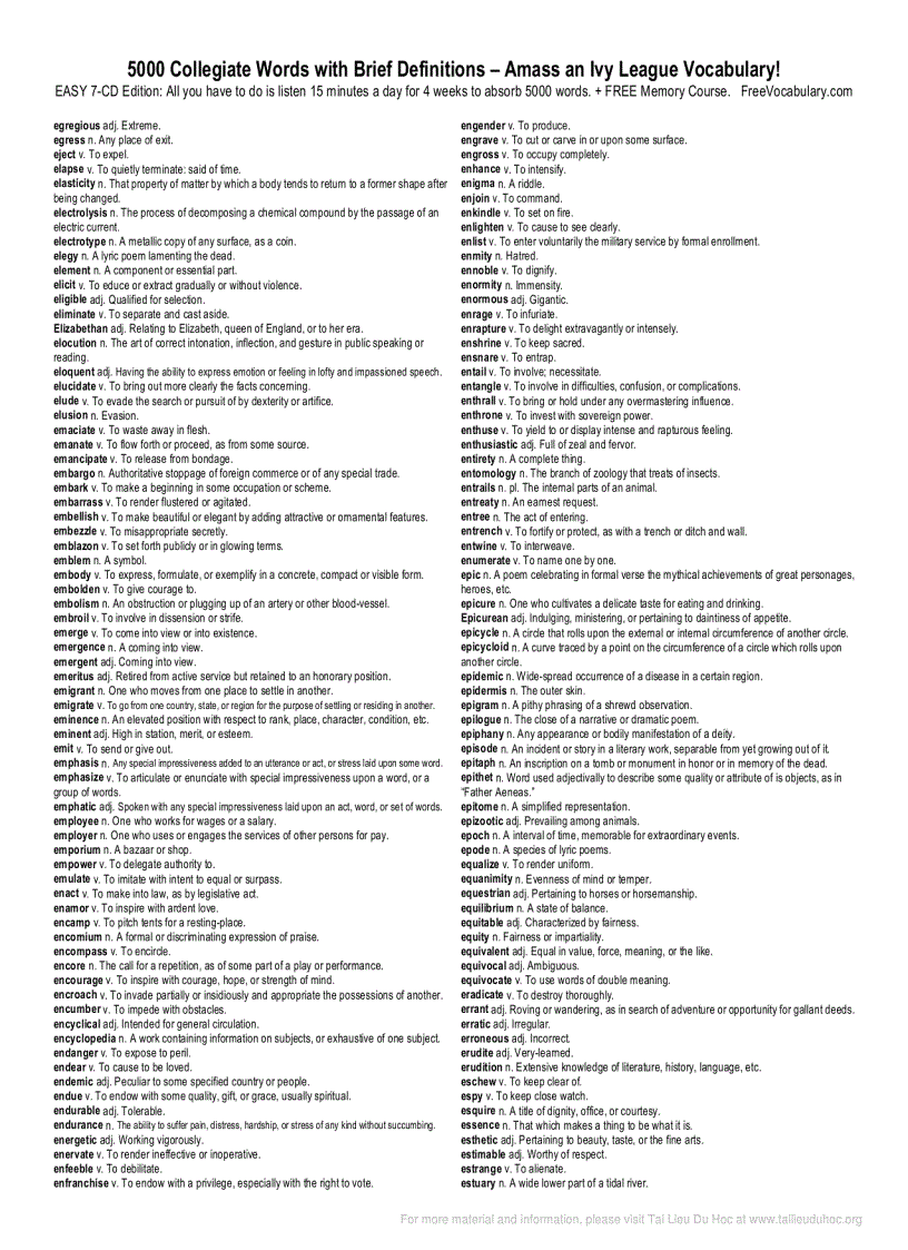 image for page 5000 Collegiate words