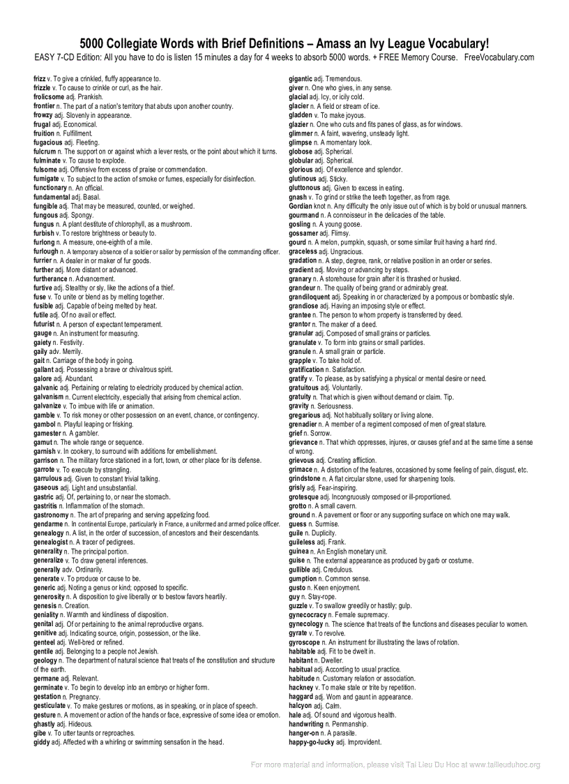 image for page 5000 Collegiate words