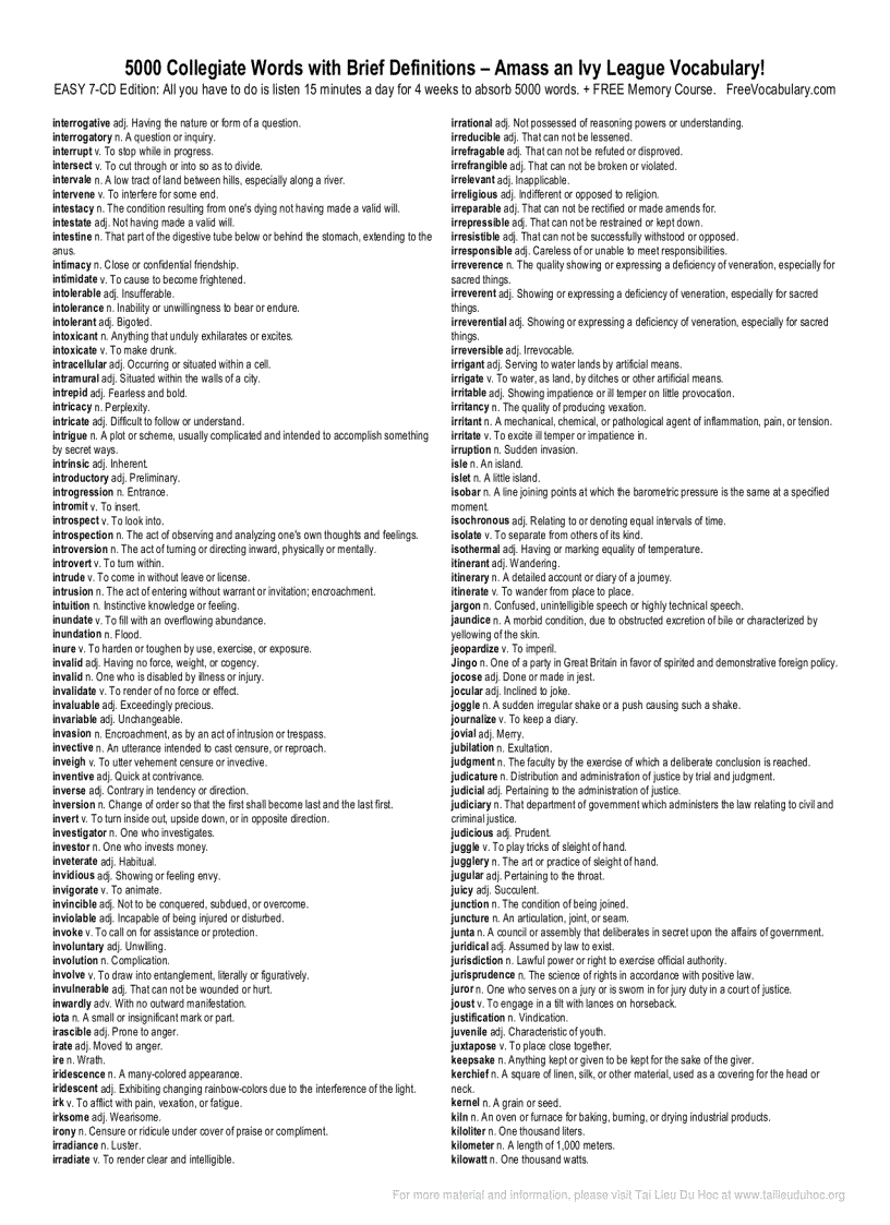 image for page 5000 Collegiate words