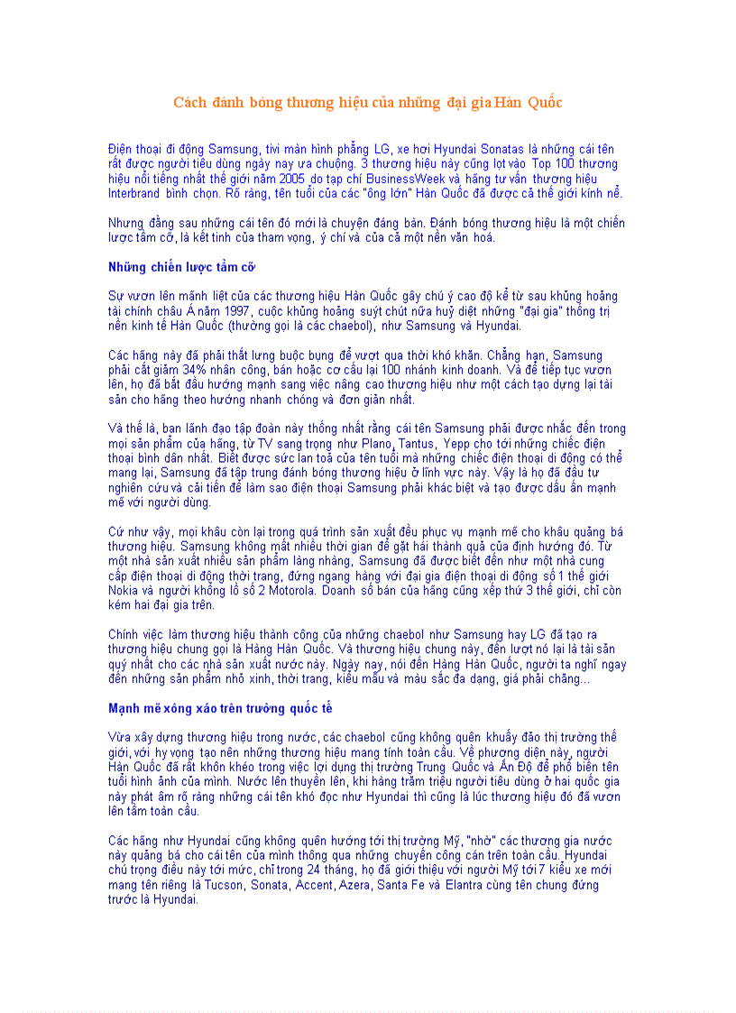 image for page Cách đánh bóng thương hiệu của những đại gia Hàn Quốc