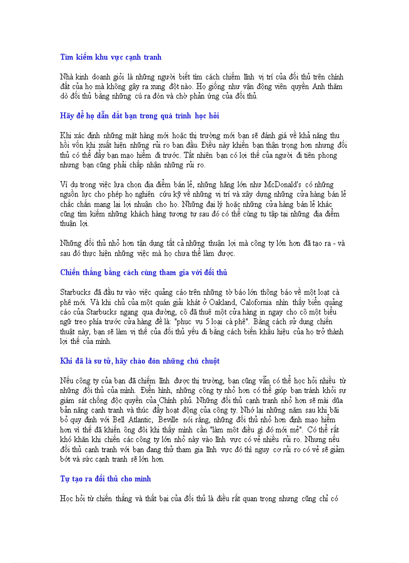 image for page Lợi dụng đối thủ cạnh tranh