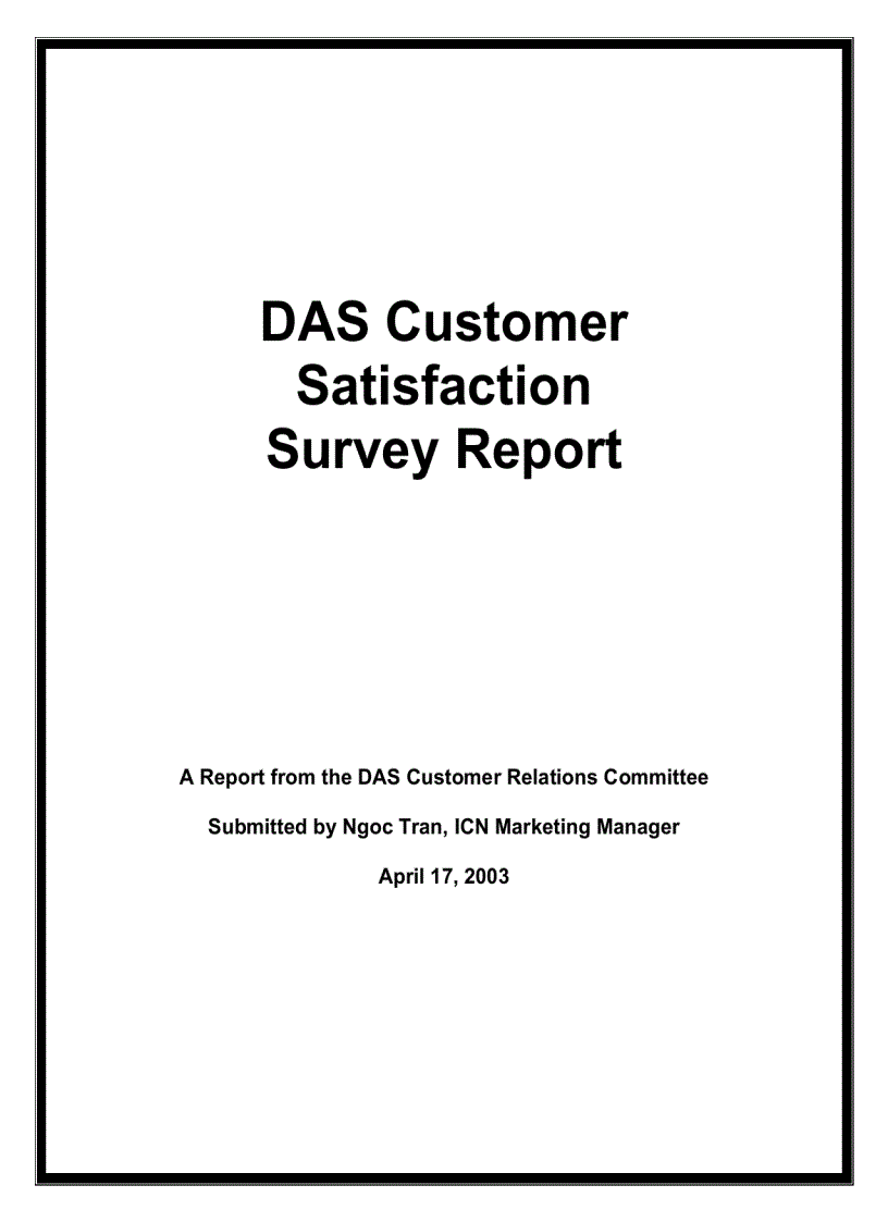 DAS Customer Satisfaction Survey Report