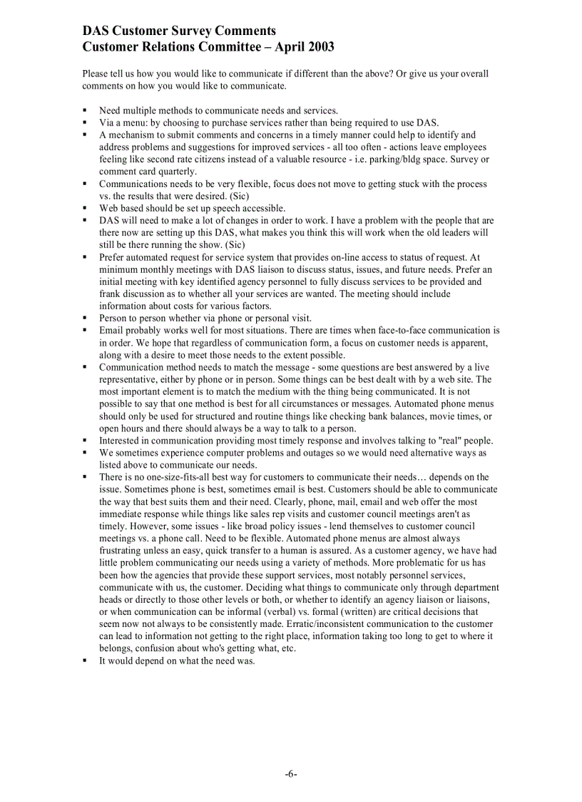 image for page DAS Customer Satisfaction Survey Report