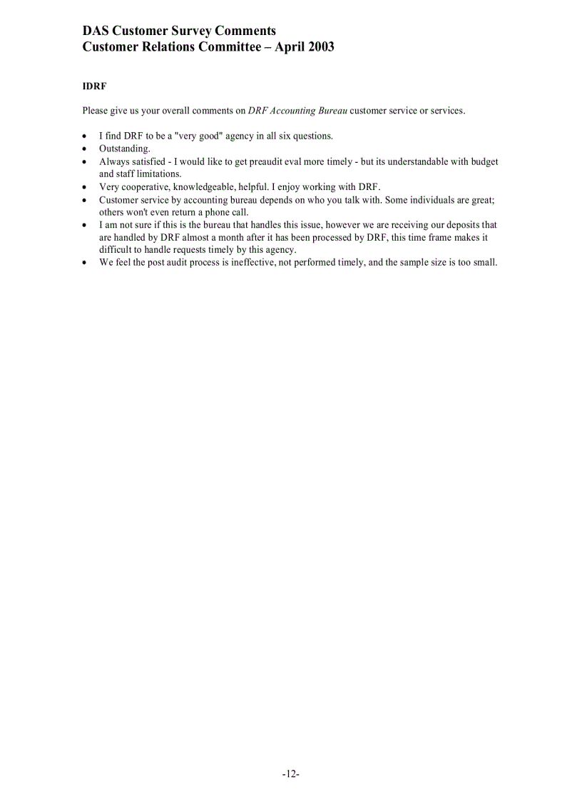 image for page DAS Customer Satisfaction Survey Report