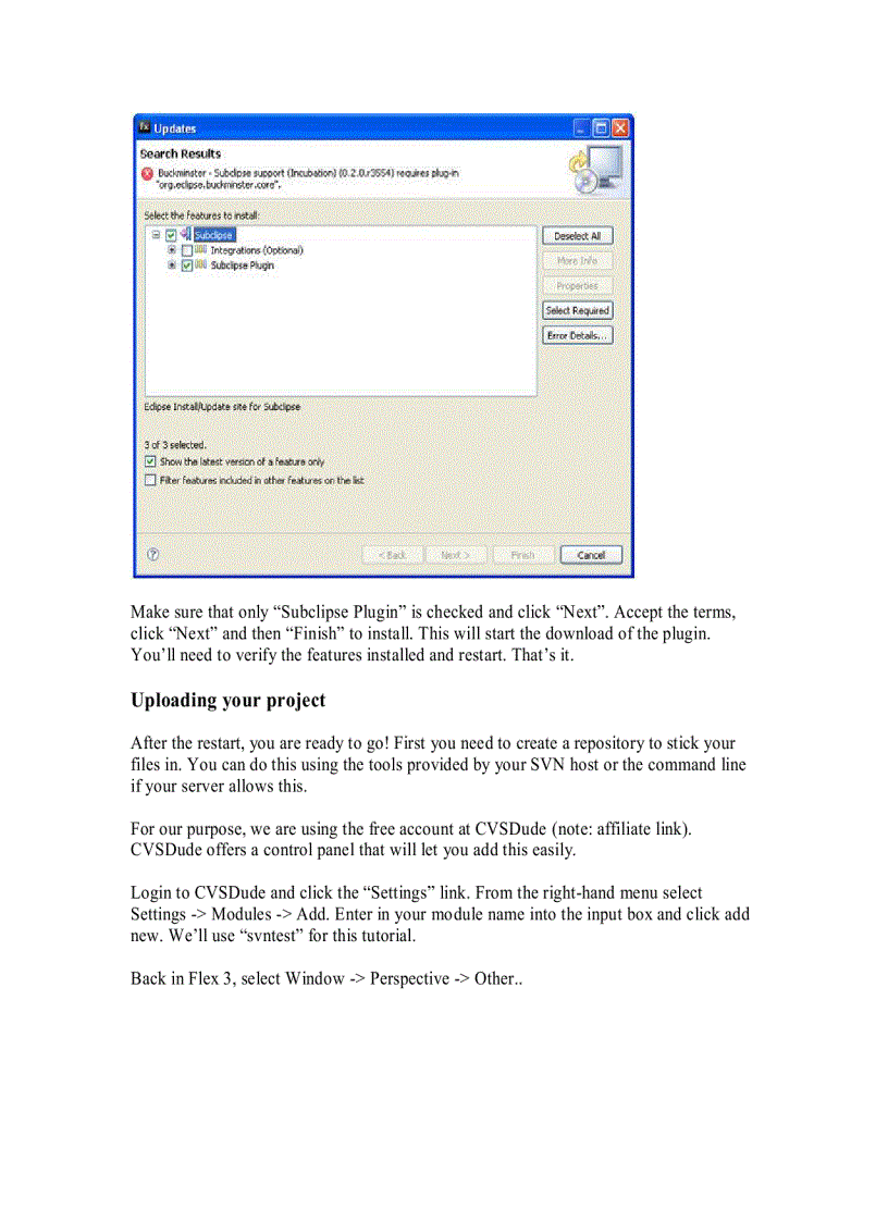 image for page Cài svn trên flex builder 3