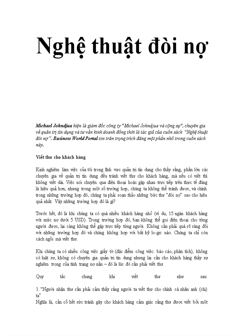 image for page Nghệ thuật đòi nợ