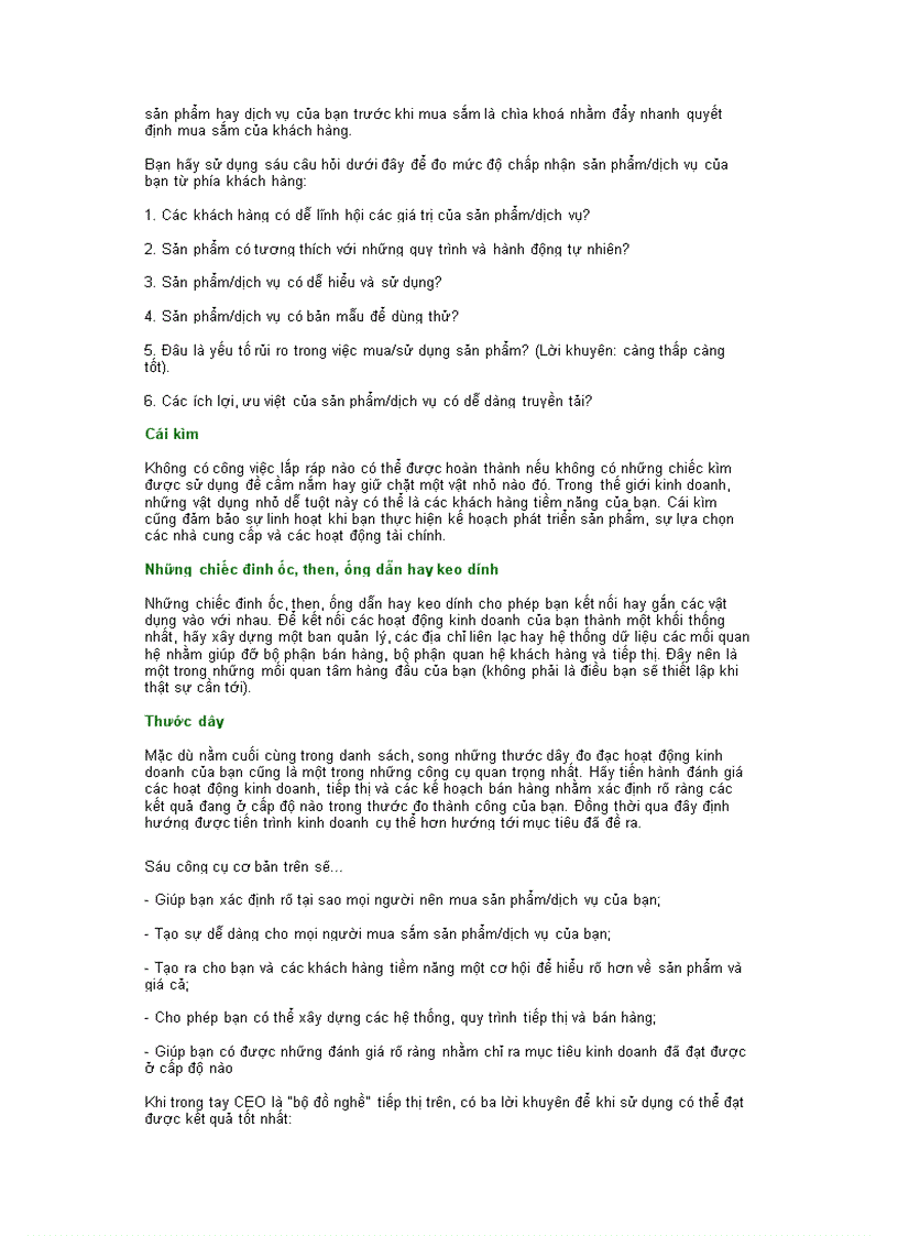 image for page Bộ đồ nghề tiếp thị đặc biệt dành cho mọi CEO