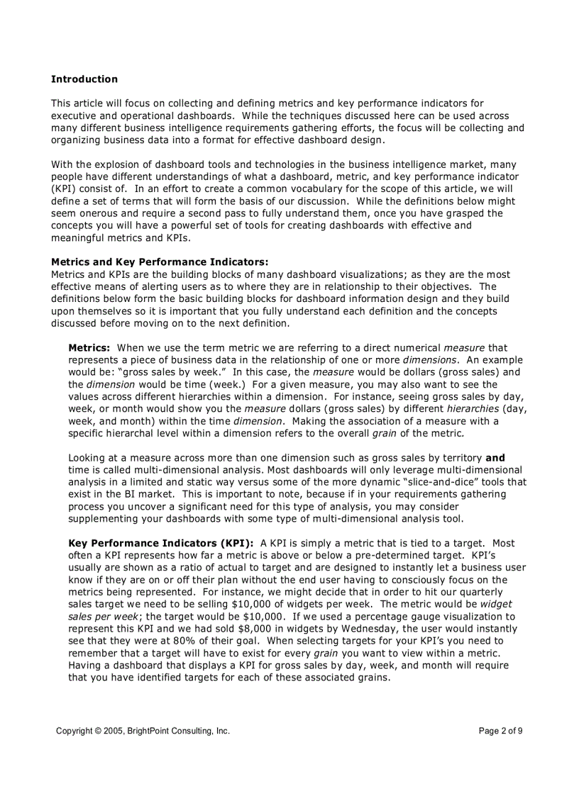image for page Key Performance Indicators Metrics