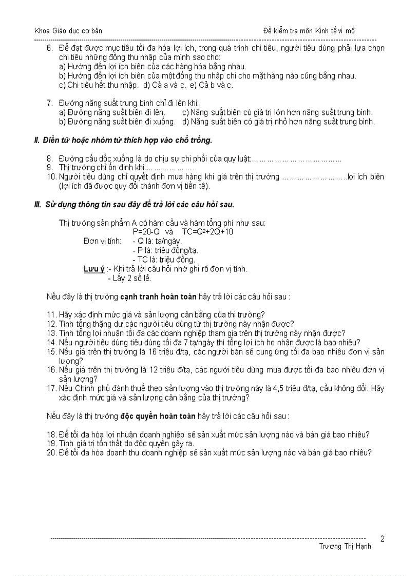 image for page Bộ đề thi kinh tế vi mô