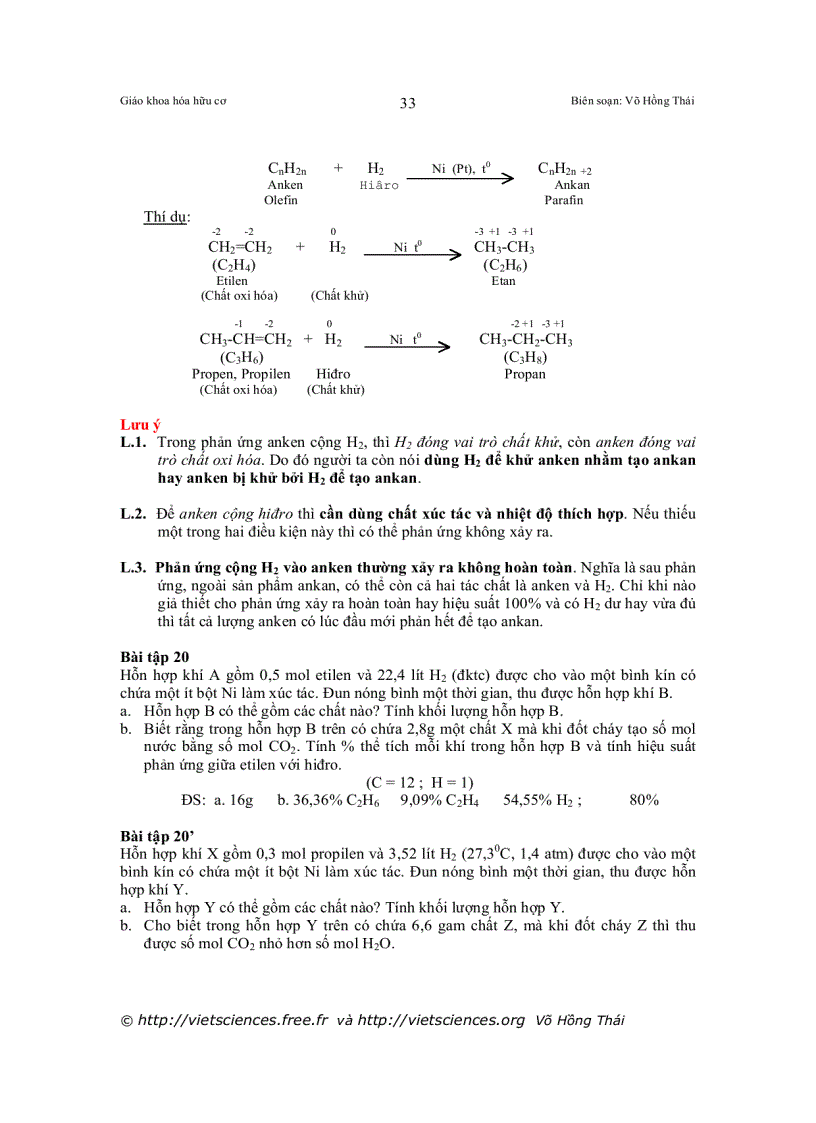 image for page Chương trình Hóa học III ANKEN ALCEN OLEFIN DỒNG ĐẲNG ETILEN