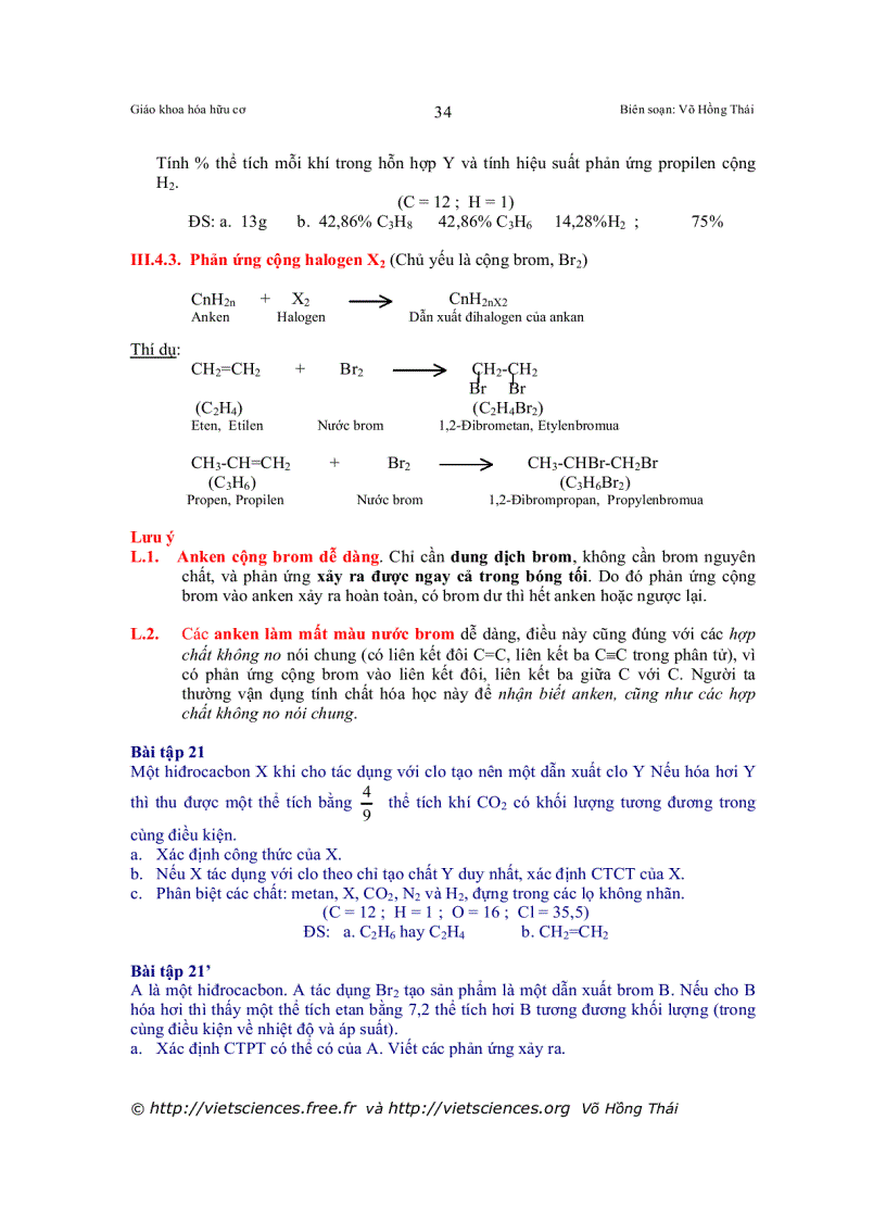 image for page Chương trình Hóa học III ANKEN ALCEN OLEFIN DỒNG ĐẲNG ETILEN