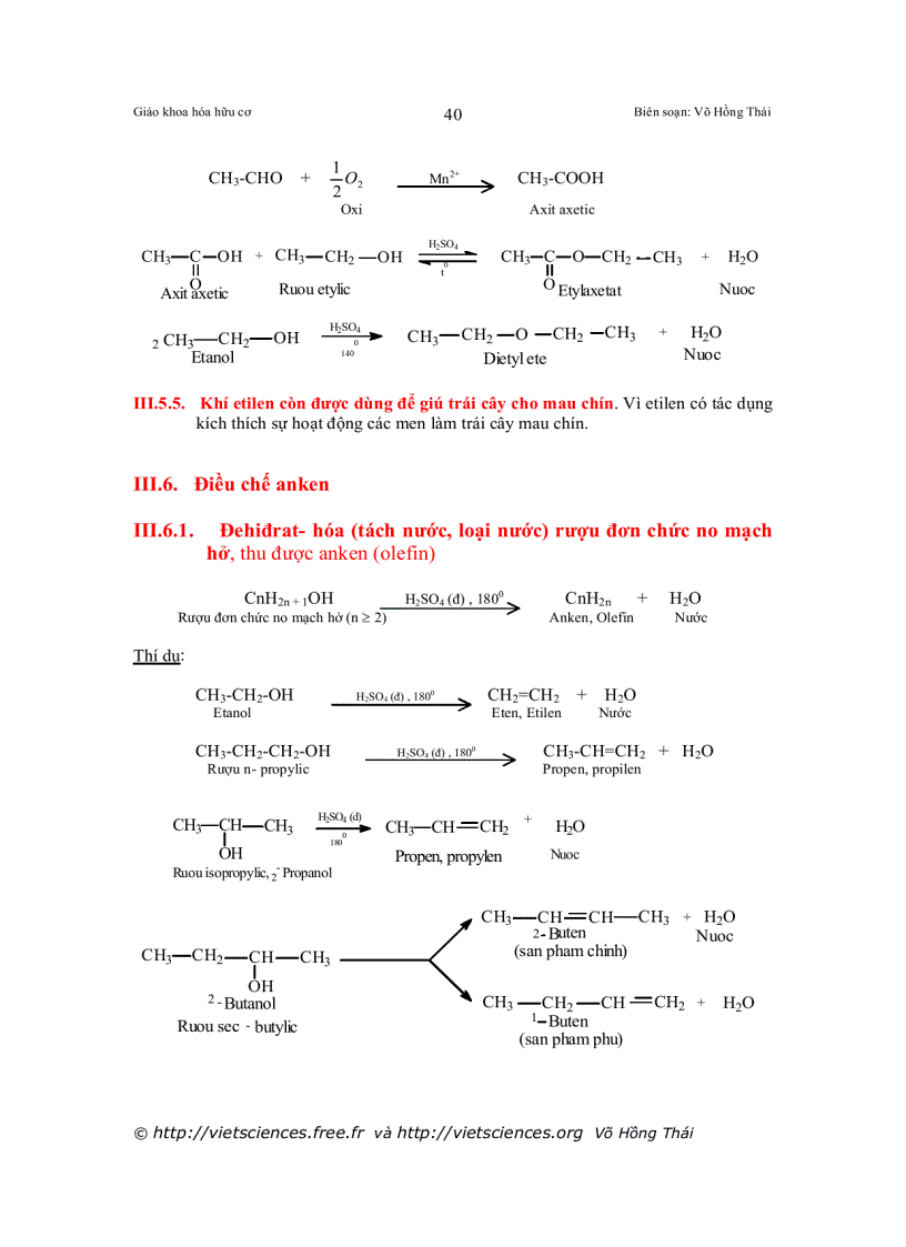 image for page Chương trình Hóa học III ANKEN ALCEN OLEFIN DỒNG ĐẲNG ETILEN