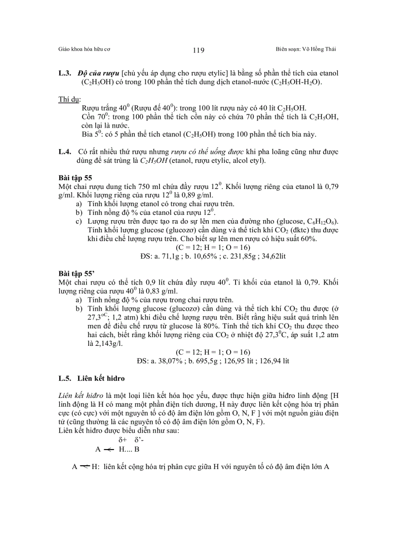 image for page Bài giảng RƯỢU ĐƠN CHỨC AlCOL ĐƠN CHỨC