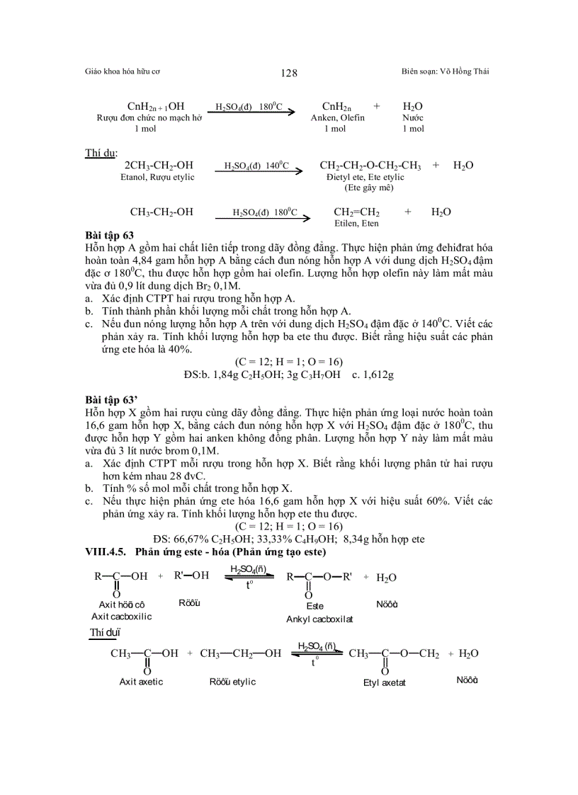 image for page Bài giảng RƯỢU ĐƠN CHỨC AlCOL ĐƠN CHỨC