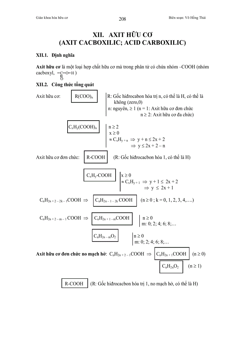 Bài giảng về AXIT HỮU CƠ AXIT CACBOXILIC ACID CARBOXILIC