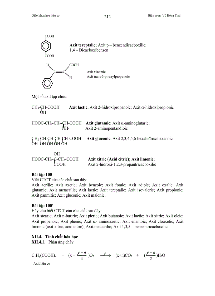 Bai Giảng Về Axit Hữu Cơ Axit Cacboxilic Acid Carboxilic Bai Giảng Về Axit Hữu Cơ Axit Cacboxilic Acid Carboxilic