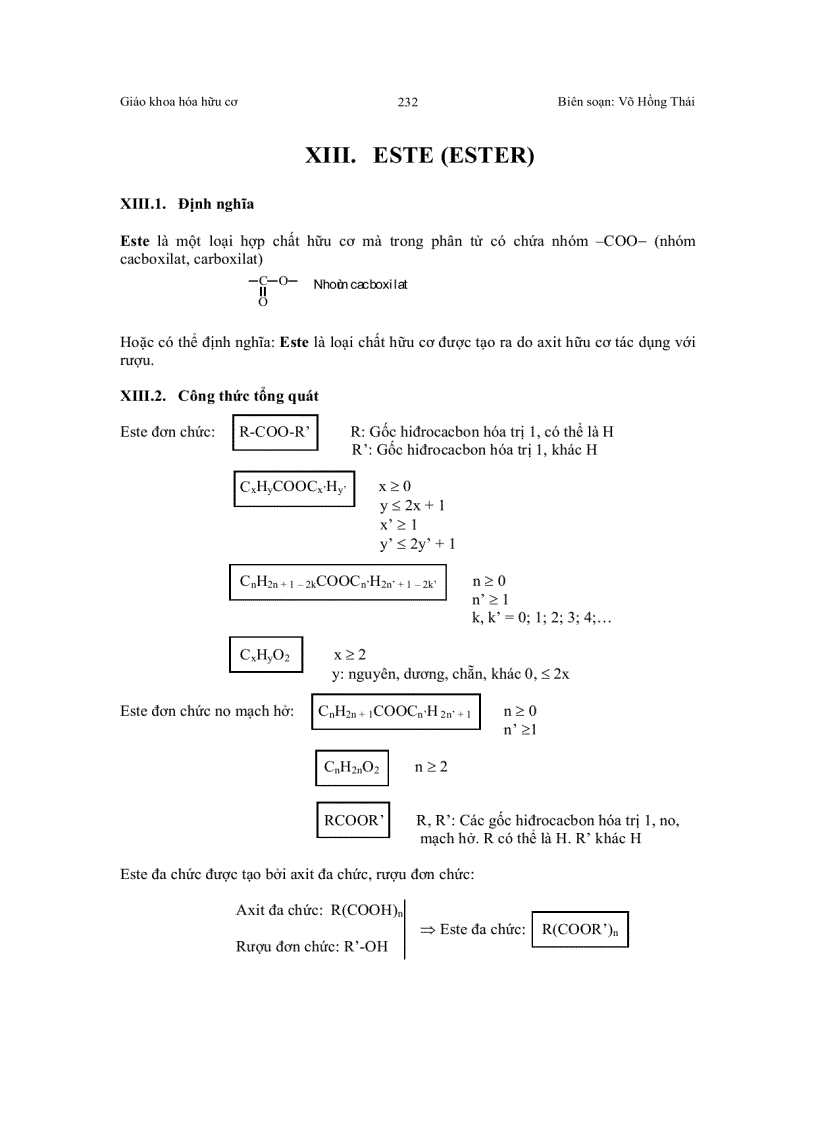 image for page Bài giảng về Este