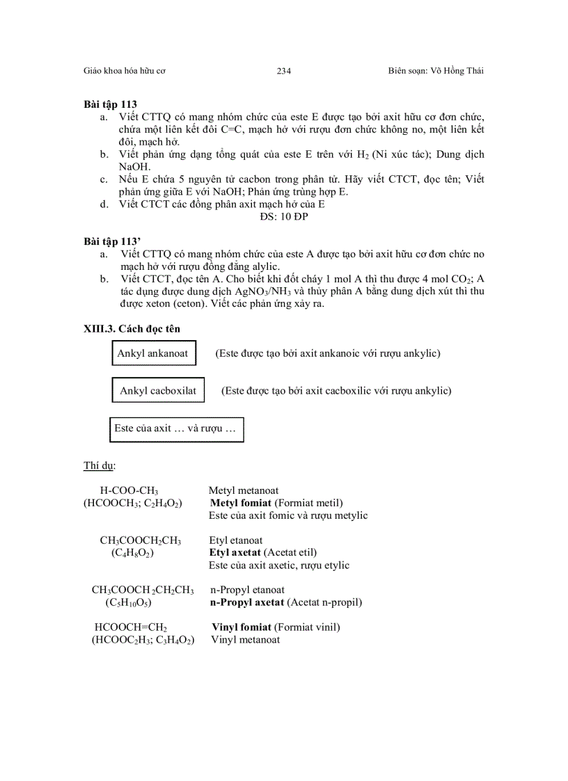 image for page Bài giảng về Este