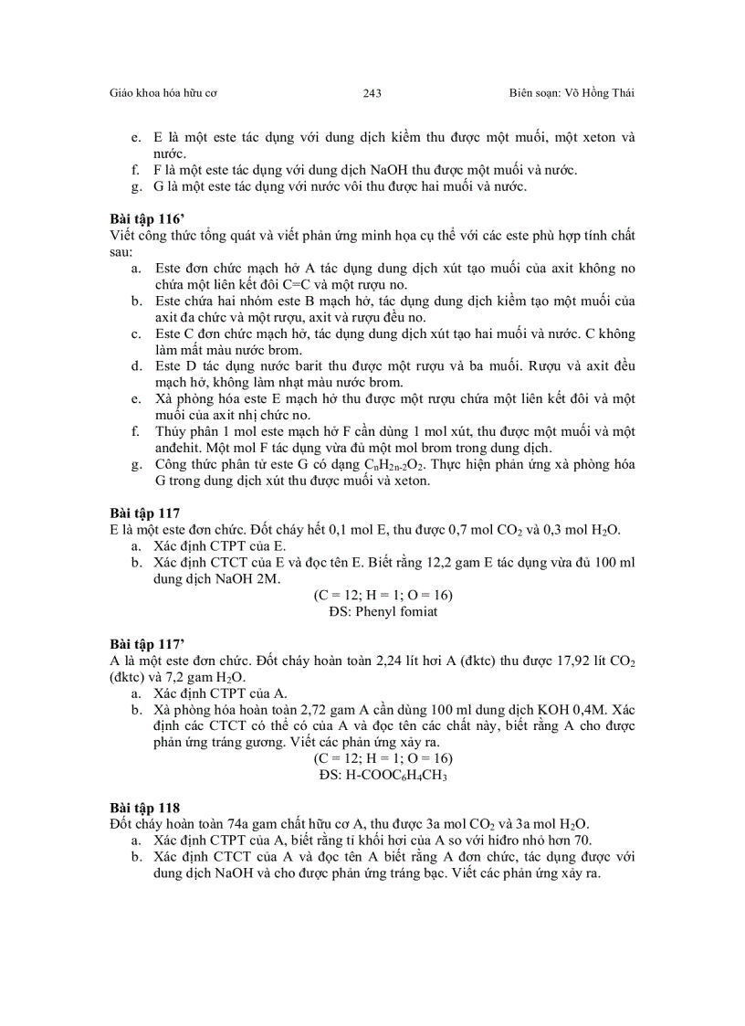 image for page Bài giảng về Este