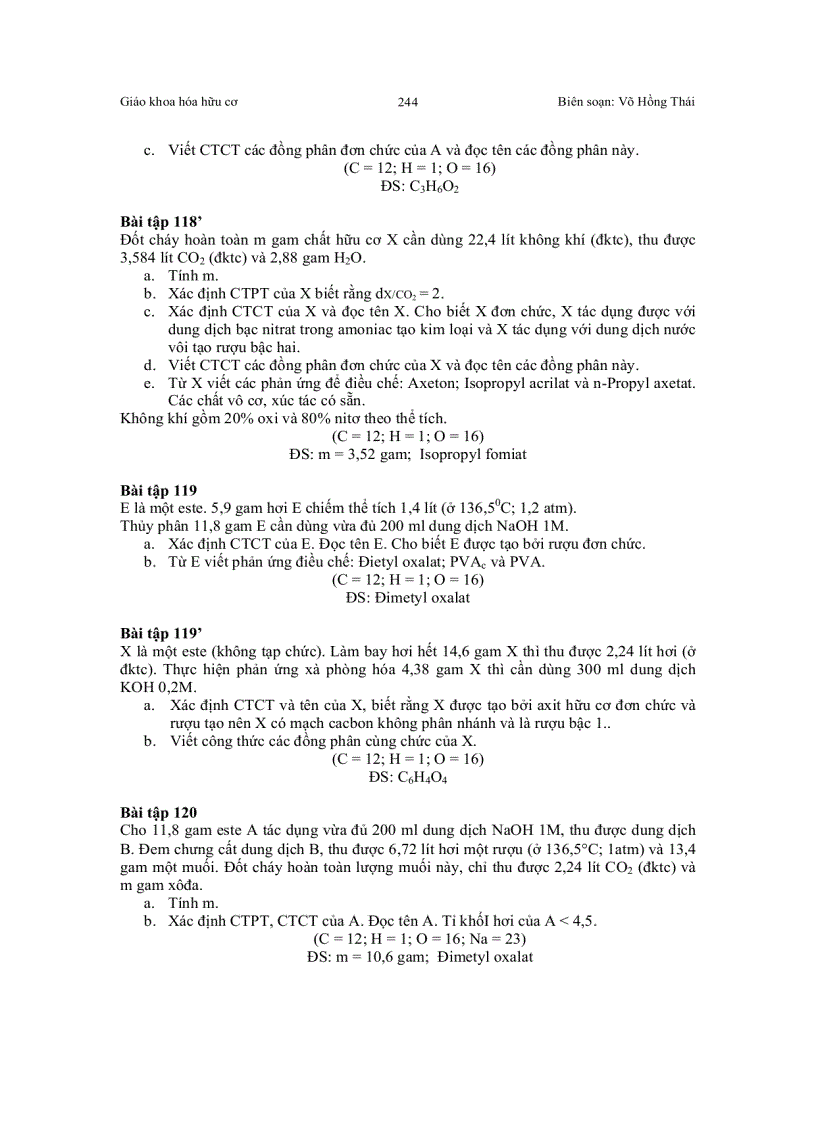 image for page Bài giảng về Este