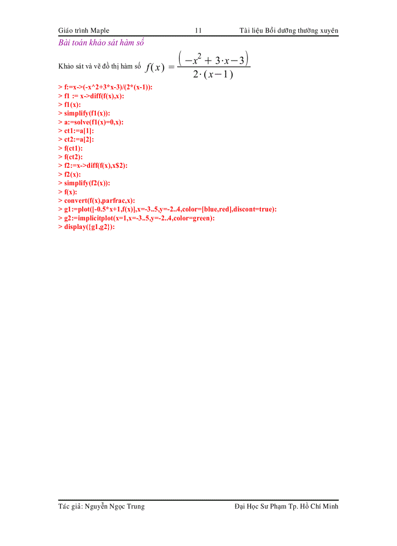 image for page Giáo trình Maple Tài liệu bồi dưỡng thường xuyên