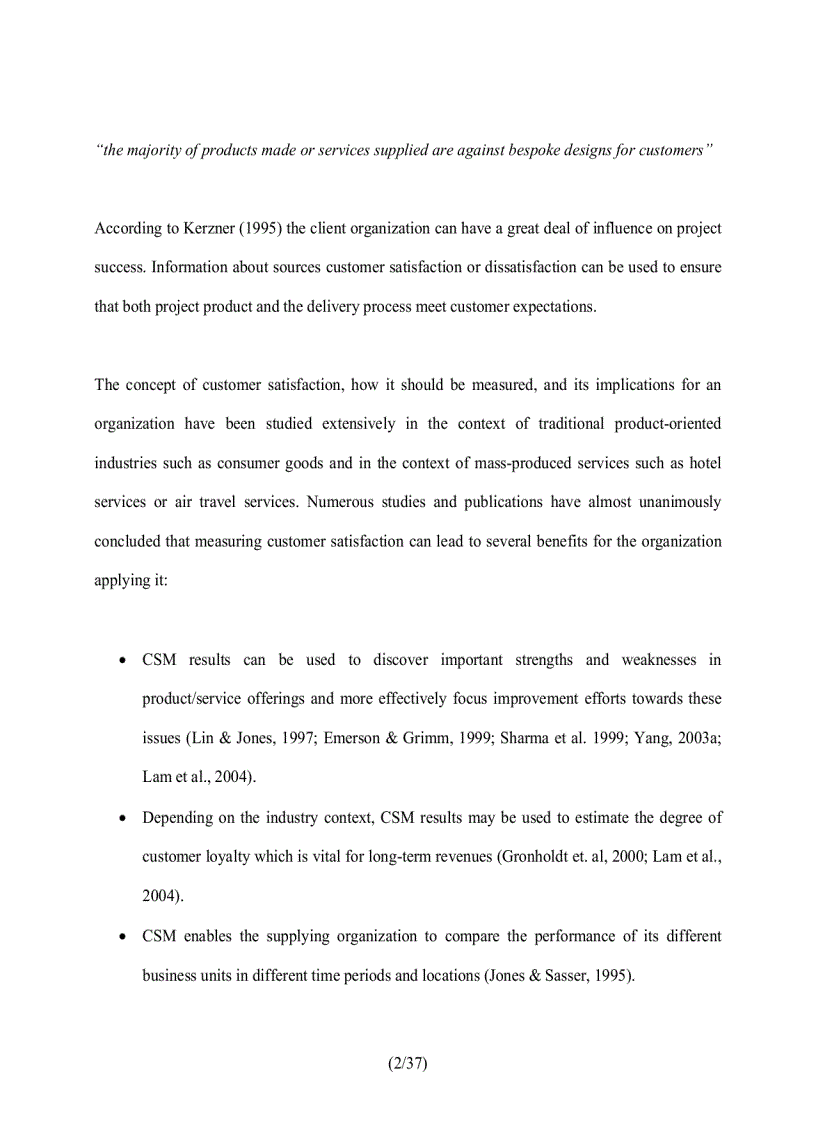 image for page Measuring customer satisfaction in the context of a project based organization