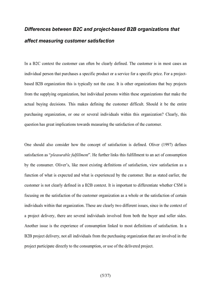 image for page Measuring customer satisfaction in the context of a project based organization