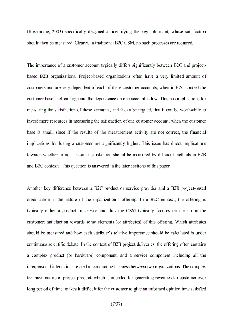 image for page Measuring customer satisfaction in the context of a project based organization